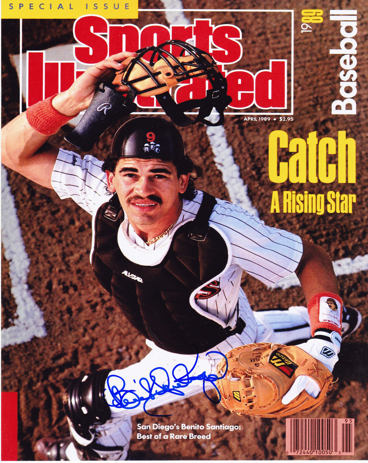 BENITO SANTIAGO SAN DIEGO PADRES SIGNED SPORTS ILLUSTRATED 8x10