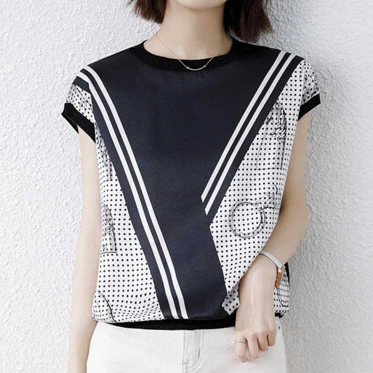 Black Casual Shift Short Sleeve Asymmetric Shirts & Tops QueenFunky