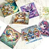 6PCS Diamond Painting Animal Greeting Cards Postcards with Envelopes