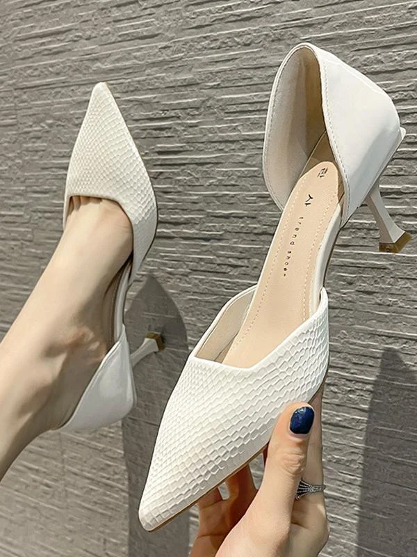 Fashion side-side sexy high-heeled solid color pointed toe shoes