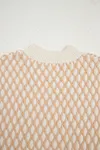 Women's Elegant Warm Rhombus Textured Knit Mock Neck Sweater