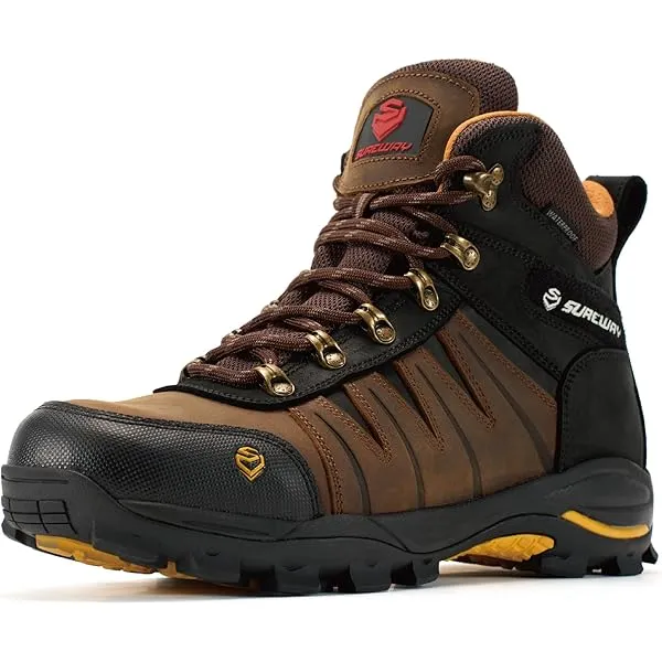SUREWAY Mens 6 Inch Waterproof Work Boots Soft Toe Leather  display picture 3