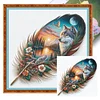 Wolf Leaf Silhouette-11CT Stamped Cross Stitch 40*40cm