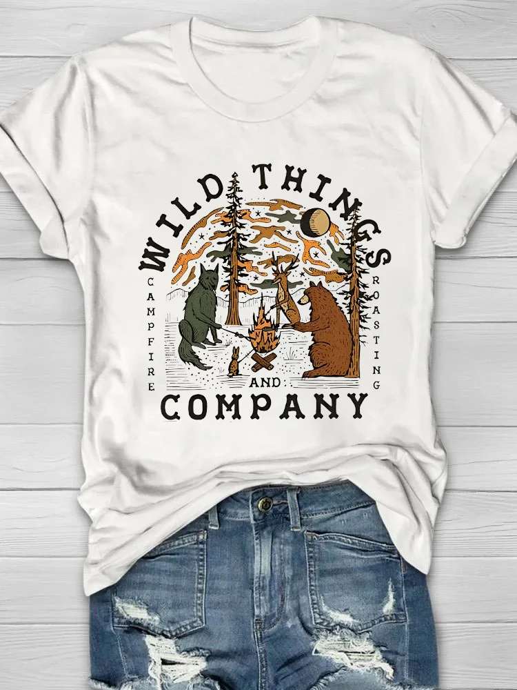 Wild Things Company Printed Crew Neck Women's T-shirt