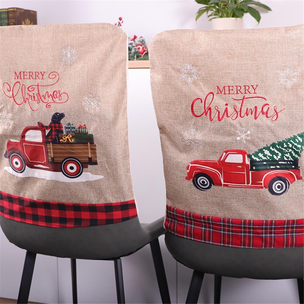 Christmas Dining Room Decor Dinner Chair Back Covers、shopify、sdecorshop