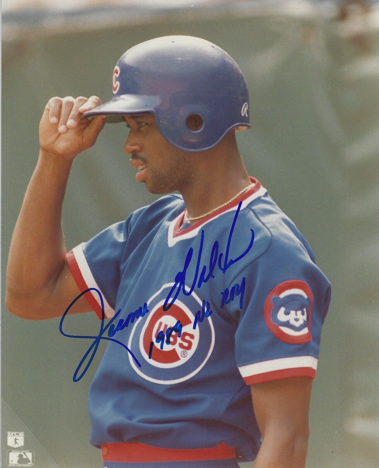 Signed 8x10 JEROME WALTON 1989 NL ROY Chicago Cubs Photo Poster painting - COA