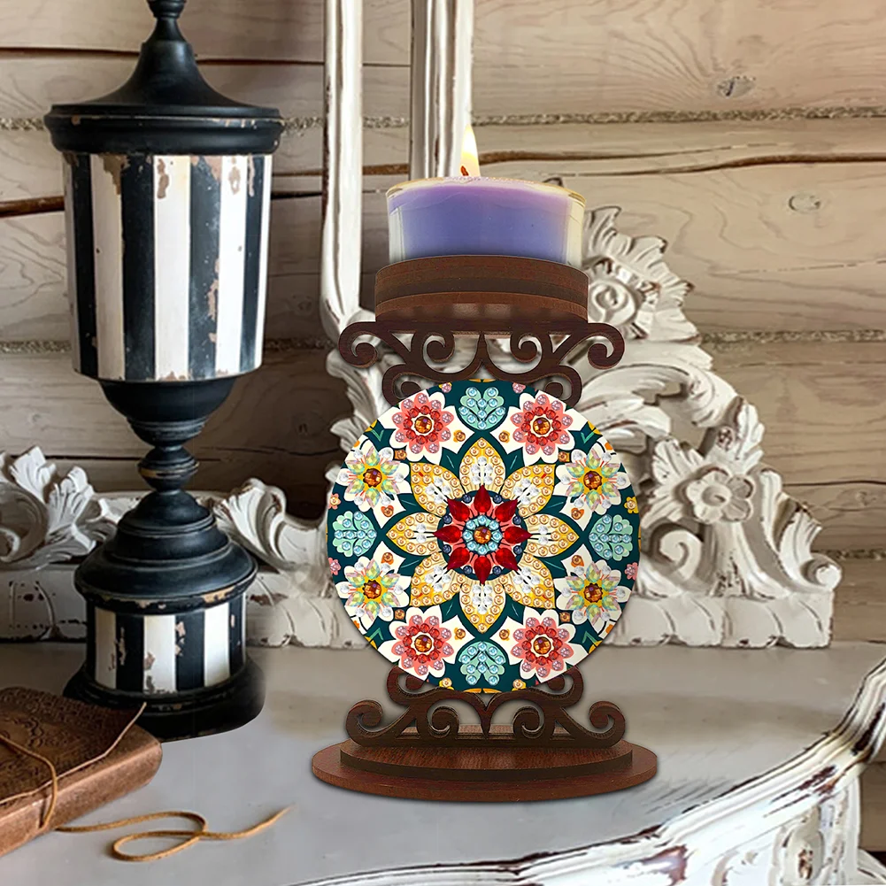 Flower Desktop Diamond Painting Candle Holder Aromatherapy Candle Holder