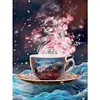 Flower Tea Cup-Paint by Numbers Acrylic Painting 30*40CM