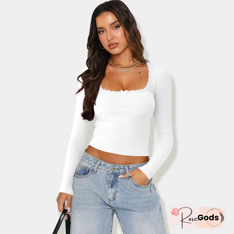 Women's T-Shirt Solid Colored Long Sleeve V Neck Tops Basic Top White Black Blue-0204809