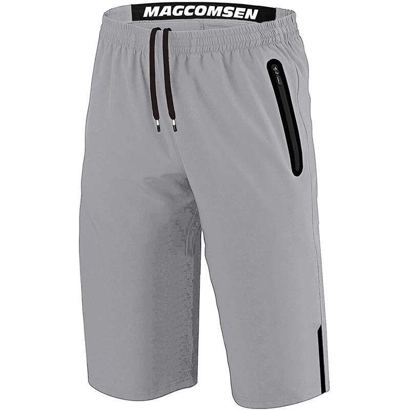 Men's Outdoor Hiking Summer Quick Dry Thin Breathable Ripstop Knee Shorts with Reflective Zipper Pockets