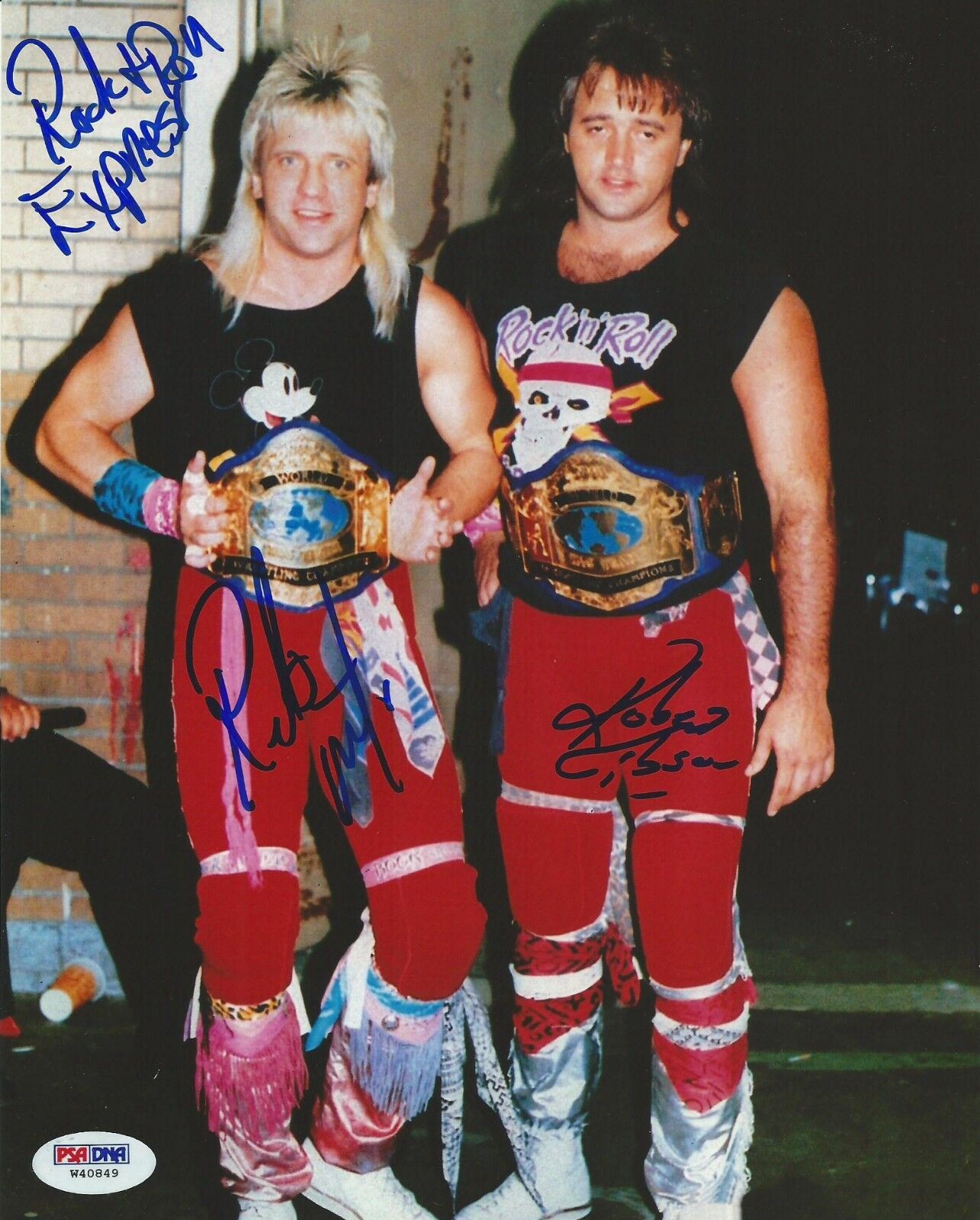 Ricky Morton & Robert Gibson Signed Rock n Roll Express 8x10 Photo Poster painting PSA/DNA WWE 3