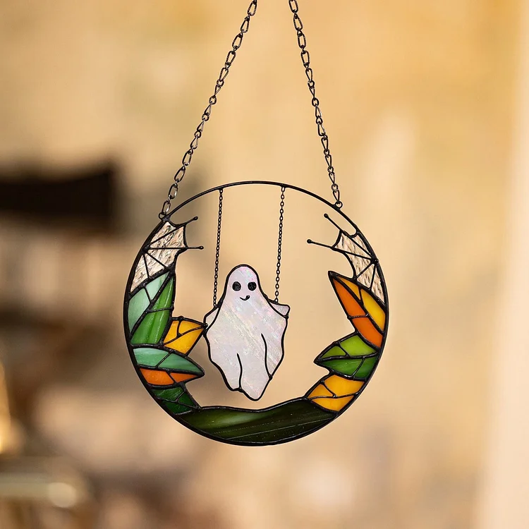 Funny Halloween Ghost Suncatcher - tree - Codlins