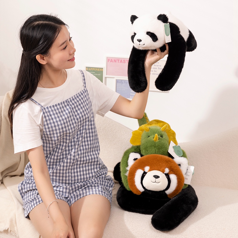 Tegooe 65cm Long-Arm Animal Plush Toy Pillow - Soft Raccoon