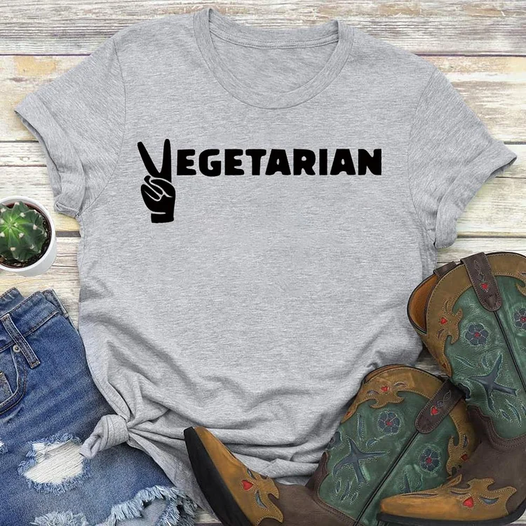 Vegetarian T-Shirt Tee-04556-Annaletters