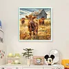 (US Only)Cattle Printed Cross Stitch Kit 40x40cm DIY 14CT Thread Art Needlework Decor