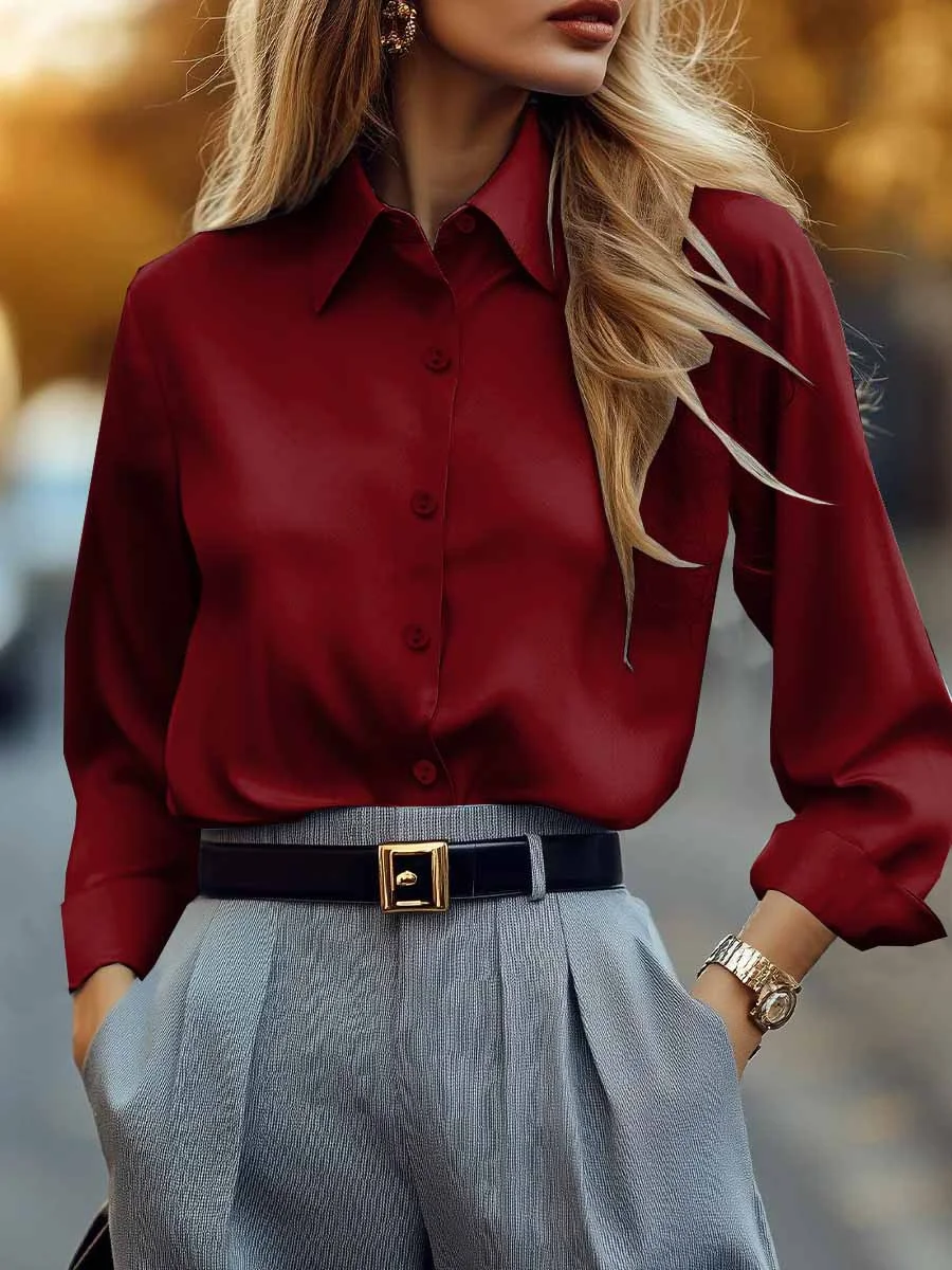 Athvotar Athvotar Years Of Shein Leisure Spring And Autumn Long-Sleeved Western Wind Women's Shirt Explosion