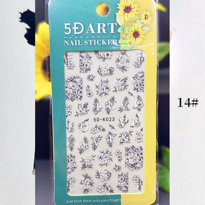 1PC 5D Nail Stickers Winter Santa Claus Self-Adhesive Slider Nail Art Decorations Christmas Snow Decals Manicure Accessories-Nail Inspo