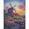 Windmill And Hut-14CT Stamped Cross Stitch Egyptian Cotton 30*40cm/11.81*15.75in tapestrymarket