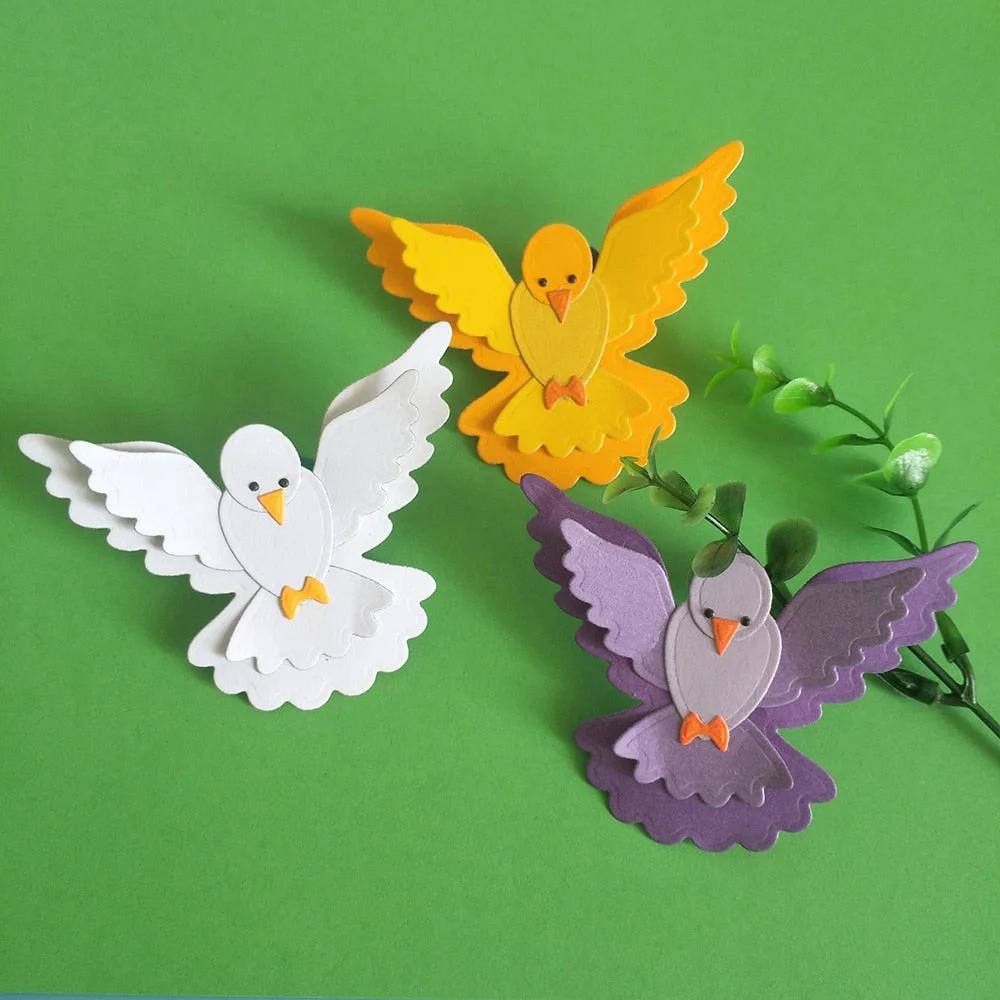 New cute 3D pigeon, bird metal cutting dies, used for DIY scrapbooking, card making, photo album decoration, handmade crafts