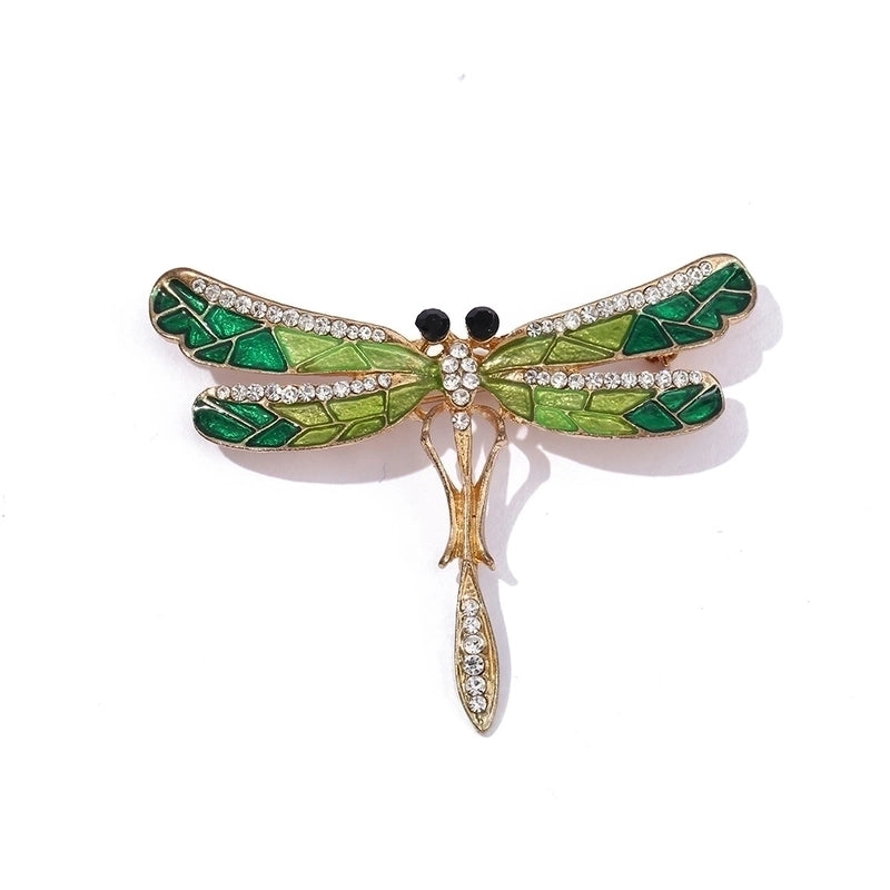 Retro Pin Dragonfly Alloy Enamel Inlay Zircon Women’S Brooches