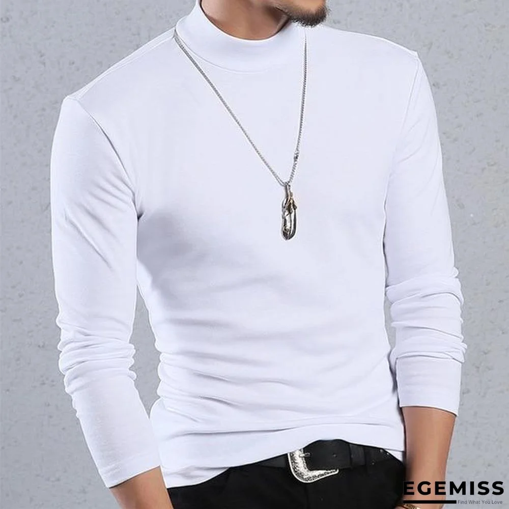 Half Turtleneck Men T-Shirt Casual Long Sleeve T Shirt Men Plus Size 6XL Fitness Tight Tee Shirt Men | EGEMISS