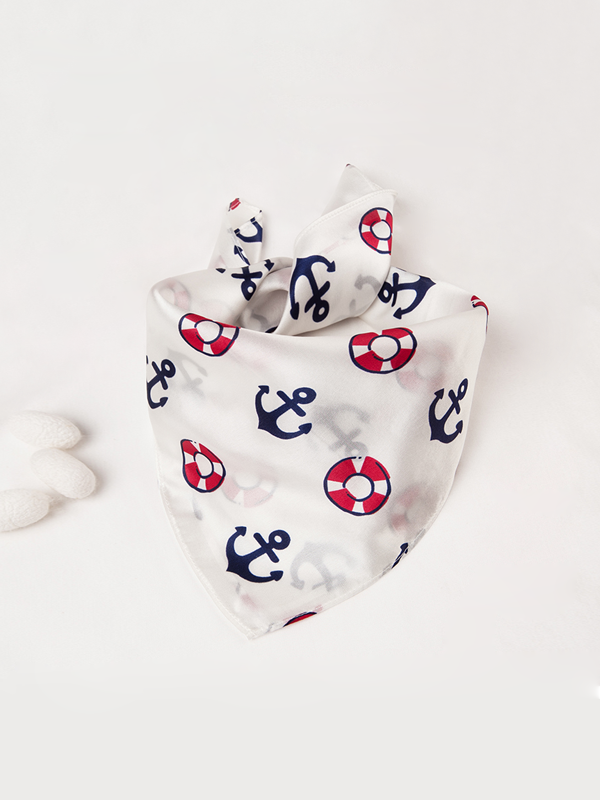 Silk Scarf For Kid Sailing Motif-Real Silk Life