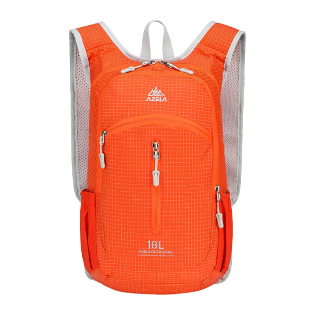 18L Lightweight Mountaineering Backpack with Reflective Strips & Chest Storage Bag Foldable Running Storage Knapsack Breathable Splash-Proof Hiking Nylon Pouch Hiking Work Travel Camping Backpacks