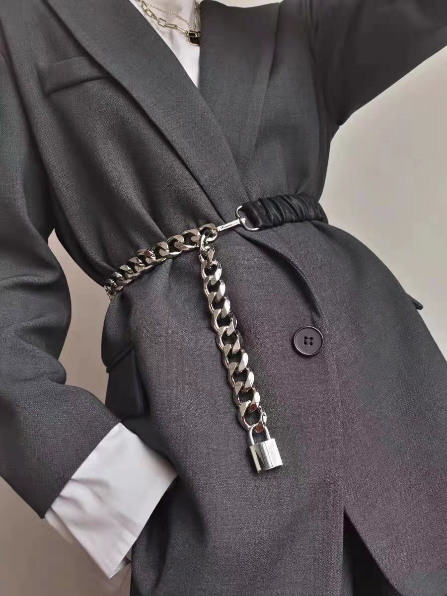 Fashion metal stitching waist chain