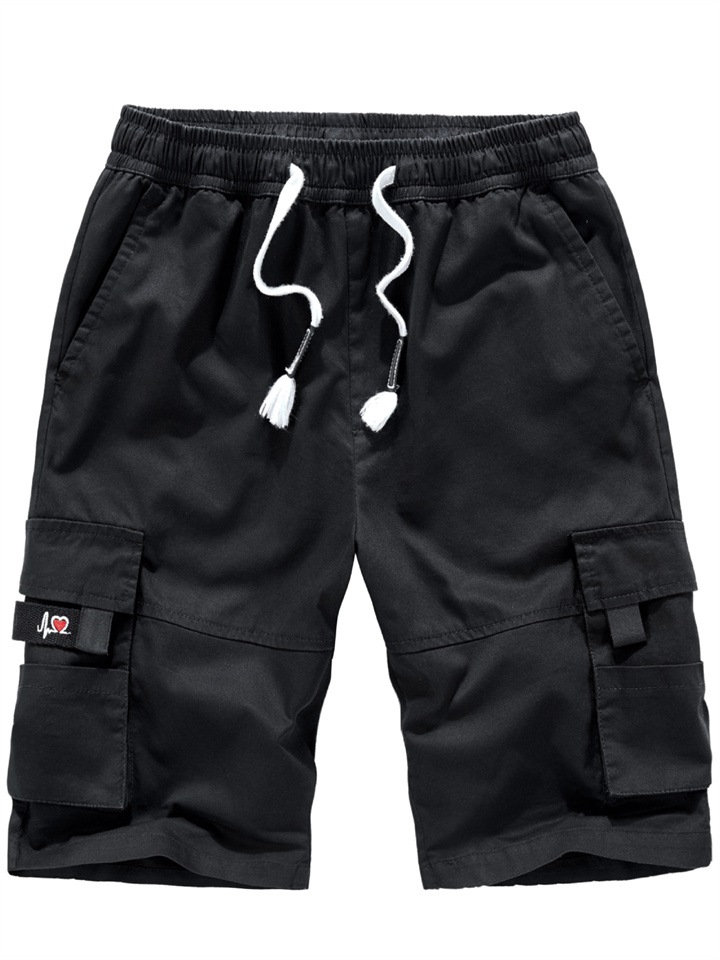 Men's Work Shorts in The Summer, Loose-fitting Large-size Cotton Five-quarter Length Casual Pants