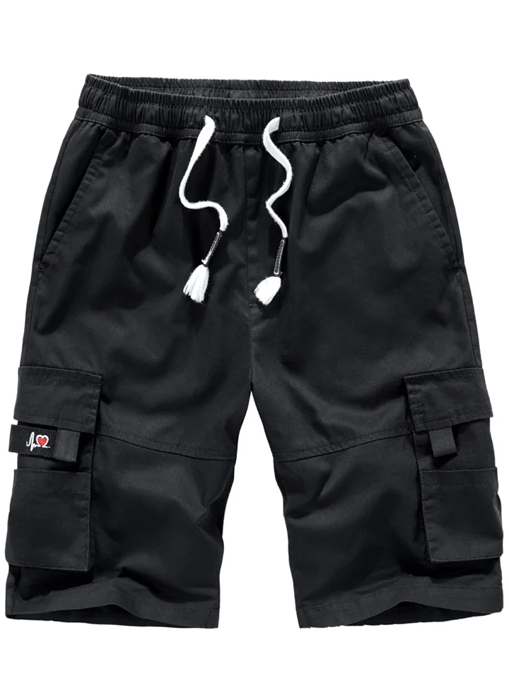 Men's Work Shorts in The Summer, Loose-fitting Large-size Cotton Five-quarter Length Casual Pants