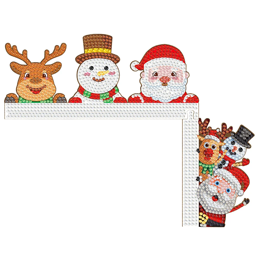 DIY Christmas Santa Claus Snowman Reindeer Diamond Painting Door Corner Sign for Home