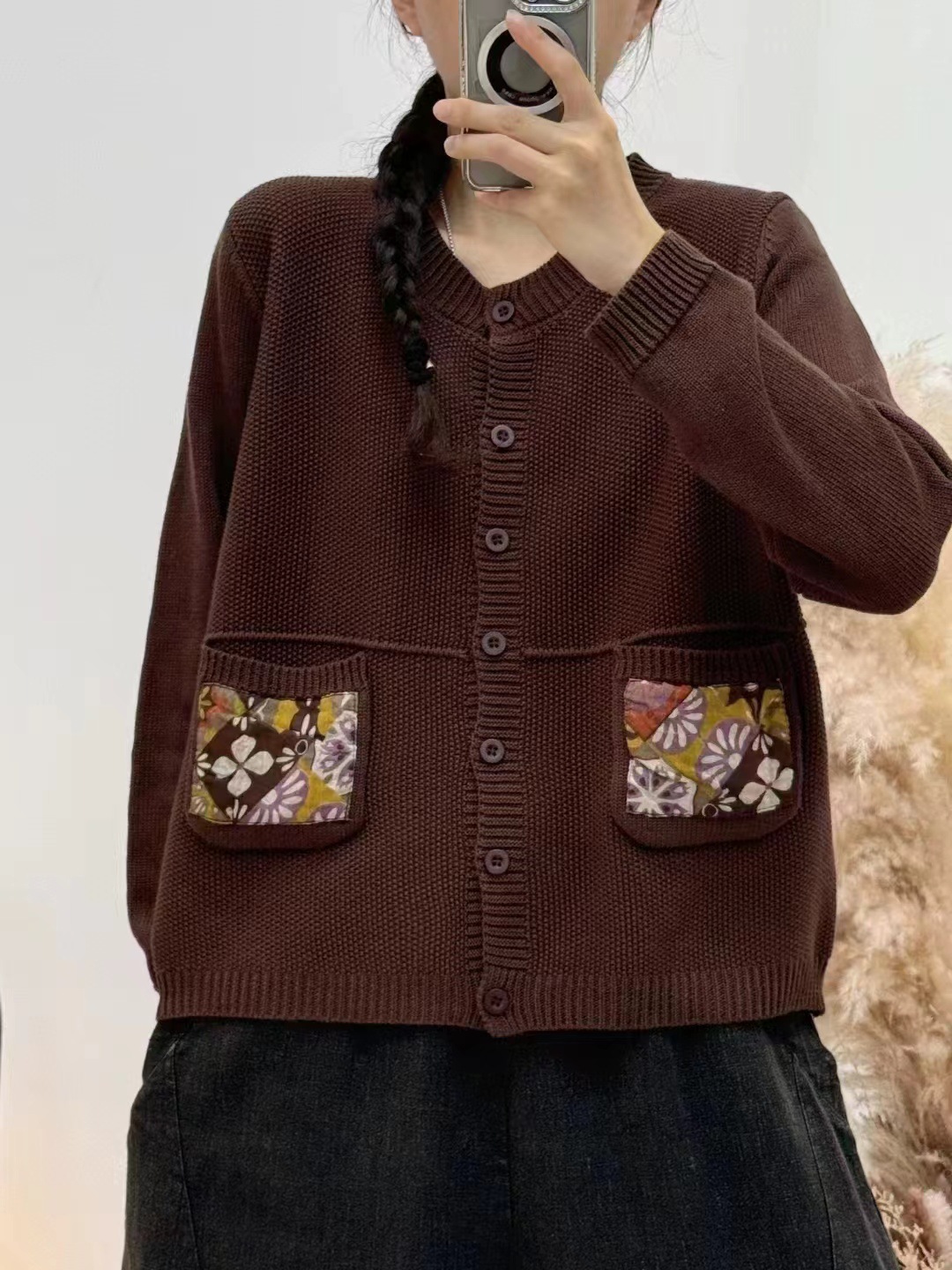 Chicfifth Sweater Women Winter Long Sleeve High Quality Autumn Vintage Top Knitted Cardigan