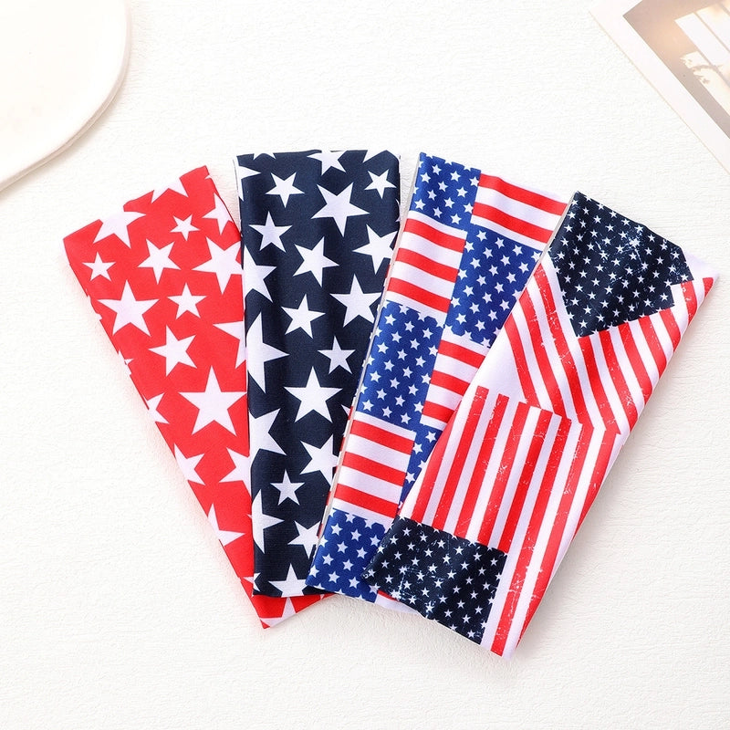 Women’s Minimalist Classic Style American Flag Cloth Hair Band Hair Tie