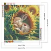 Diamond Painting-DIY Full Round Drill Sunflower Bunny(40*40 CM)