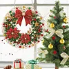 Xmas Red Flower Wreath 2D Flat DIY Diamond Painting Pendant 9.84x9.84in