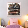 (US Only)Cat Printed Cross Stitch Kit 40x40cm DIY 11CT Embroidery Craft Set Home Art