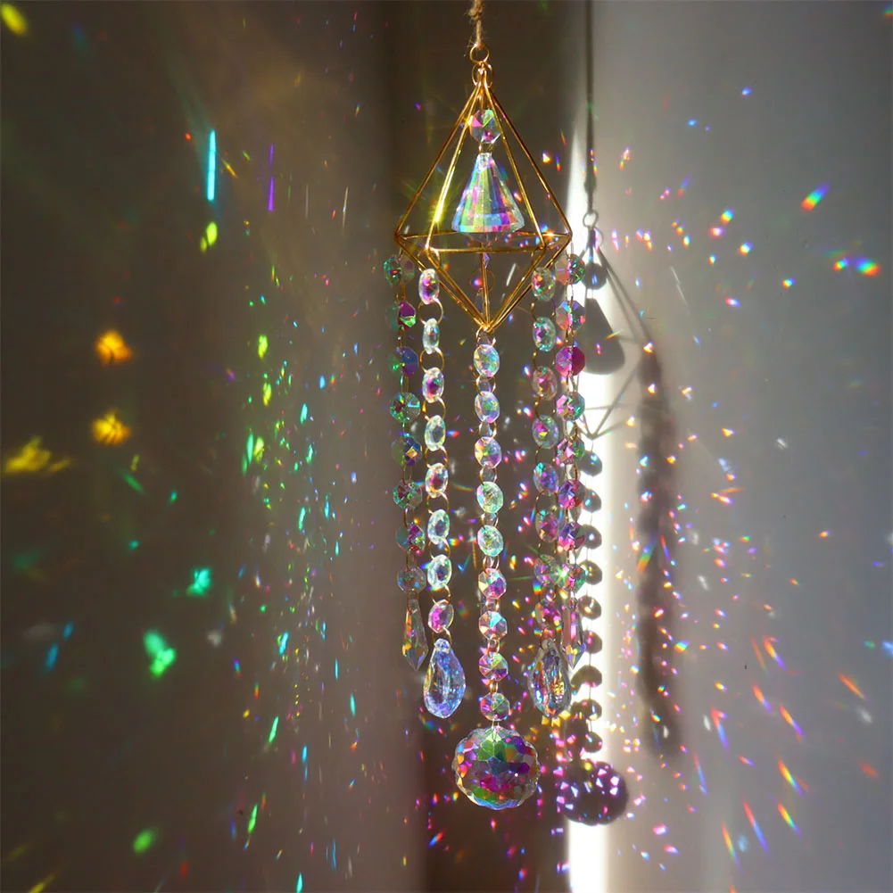 Wind Chime Pipa Prisms Crystals Catcher Hanging Drop Chandelier Ornaments