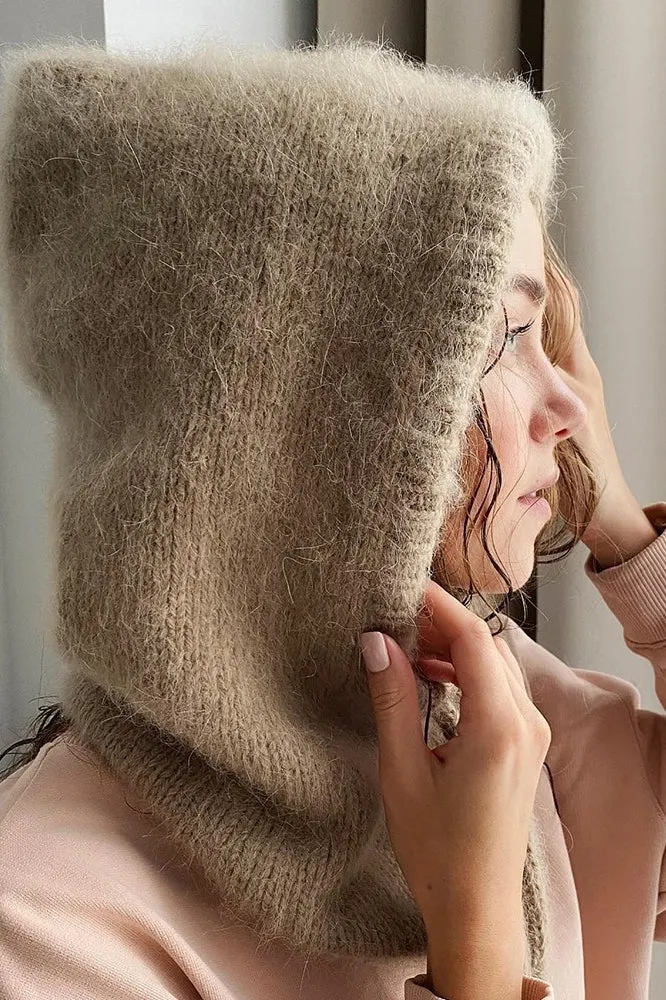Wool Knit Balaclava Hooded Scarf Hat