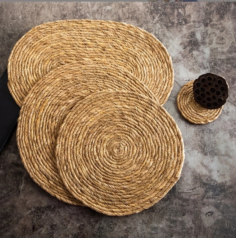 Casual Solid Color Straw Placemat