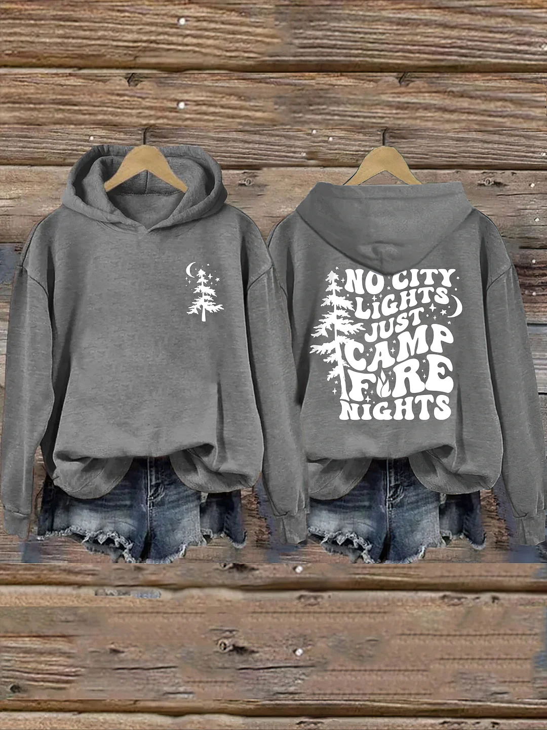 No City Lights Just Camp Fire Nights Hoodie