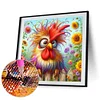 Peinture diamant coq-perce-rond coq-30*30cm