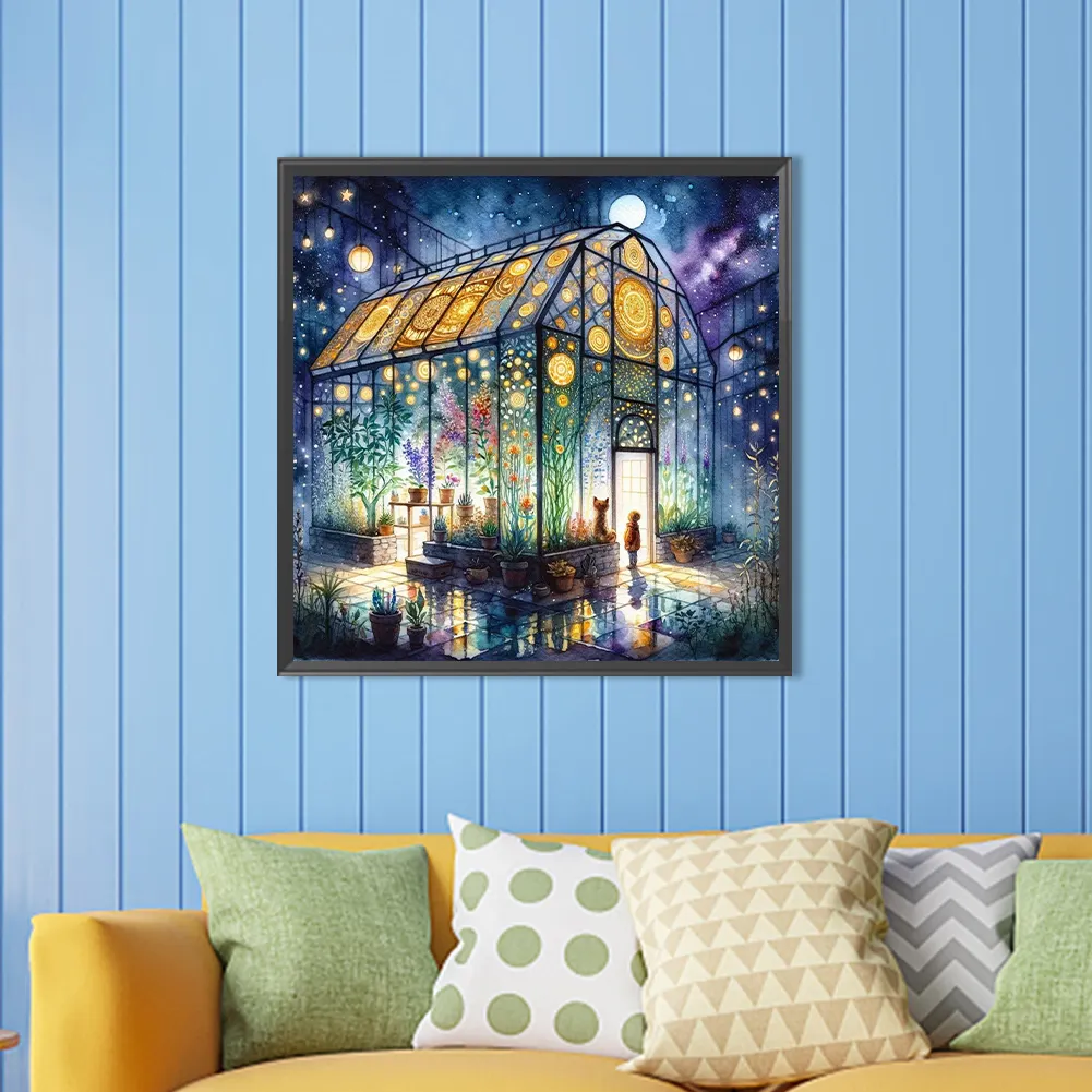 Partial AB Diamond Painting - Full Round Drill - Flower Room(Canvas|45*45cm)
