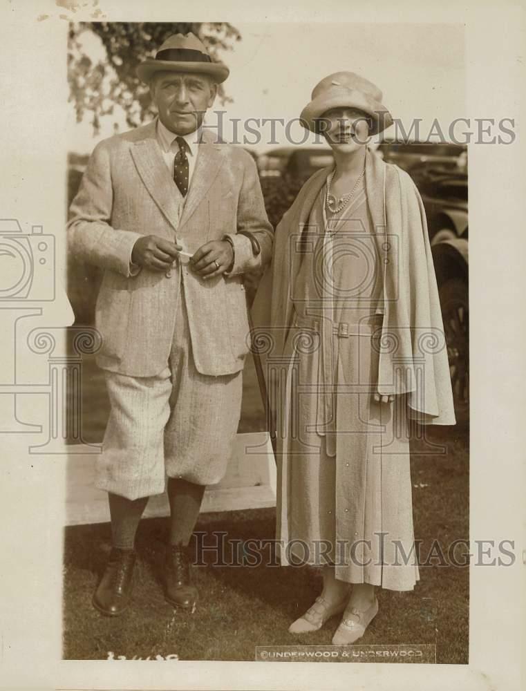 Press Photo Poster painting Polo player Julius L. Fleischmann & his wife Laura Fleischmann