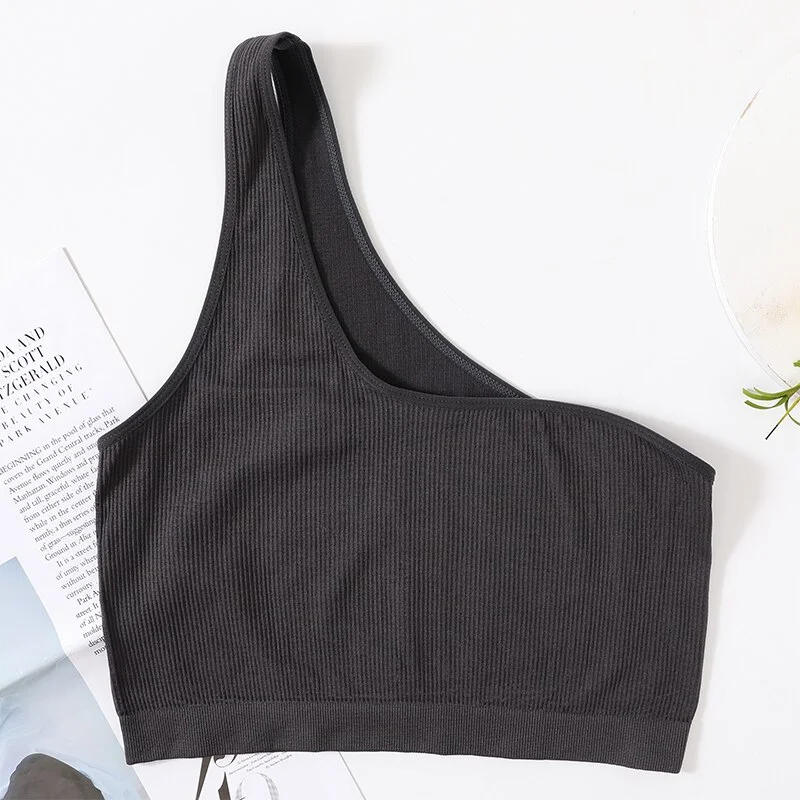 Top One Shoulder Women Tops Camis Seamless Underwear fashion Sleeveless Lingerie Womens Crop Top Streetwear Fashion Camiso. Rows