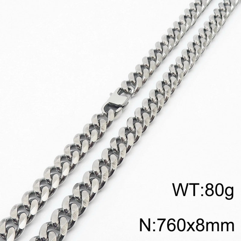 Minimalist Solid Color Titanium Steel Chain Unisex Necklace