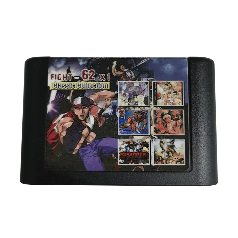 16 Bit Game Cartridge - 62 IN 1 FIGHT Classic Collection Genesis/MEGA DRIVE Remix Mulit Cart - Region Free