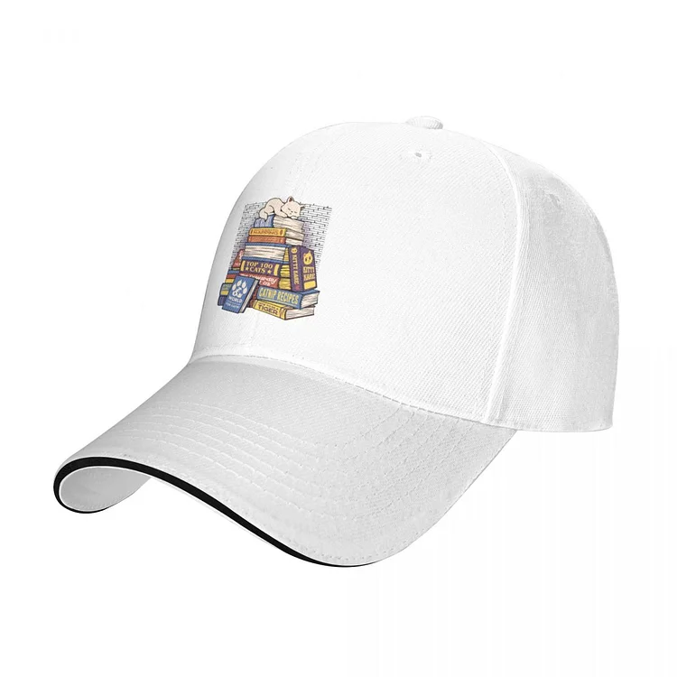 Cat Books Feline Library by Tobe Fonseca Baseball Cap Thermal Visor Dropshipping Hat For Men WomenS