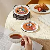 8pcs DIY Diamond Painting Coaster Kit With Holder - Pumpkin