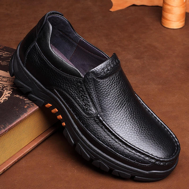 Stunahome Men's Cow Leather Waterproof Comfy Non Slip Soft Slip On Casual Shoes shopify Stunahome.com