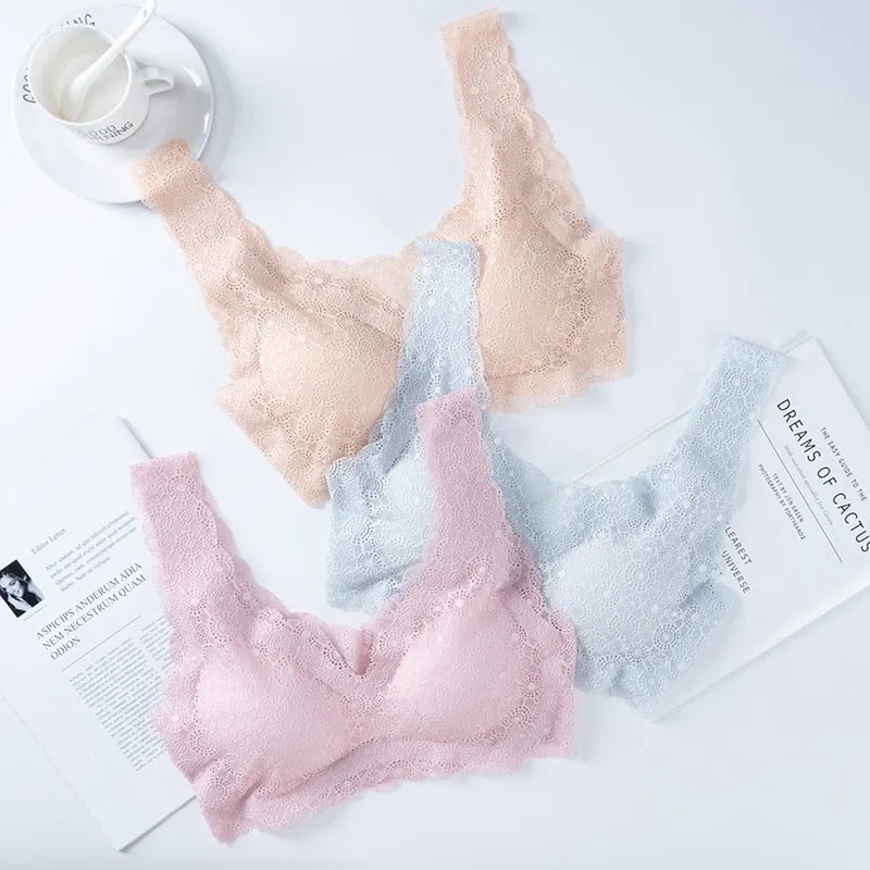 Sexy Lace Bras For Women Seamless Bra Push Up Bralette Brassiere Breathable Comfortable Sleep Soutien Gorge Female